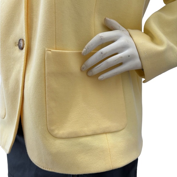 TALBOTS “Aberdeen” Canary Yellow Preppy Button Down Casual Soorts Blazer Jacket - Picture 12 of 16